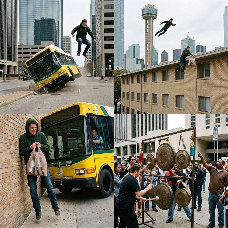 Flight and gongs in Dallas